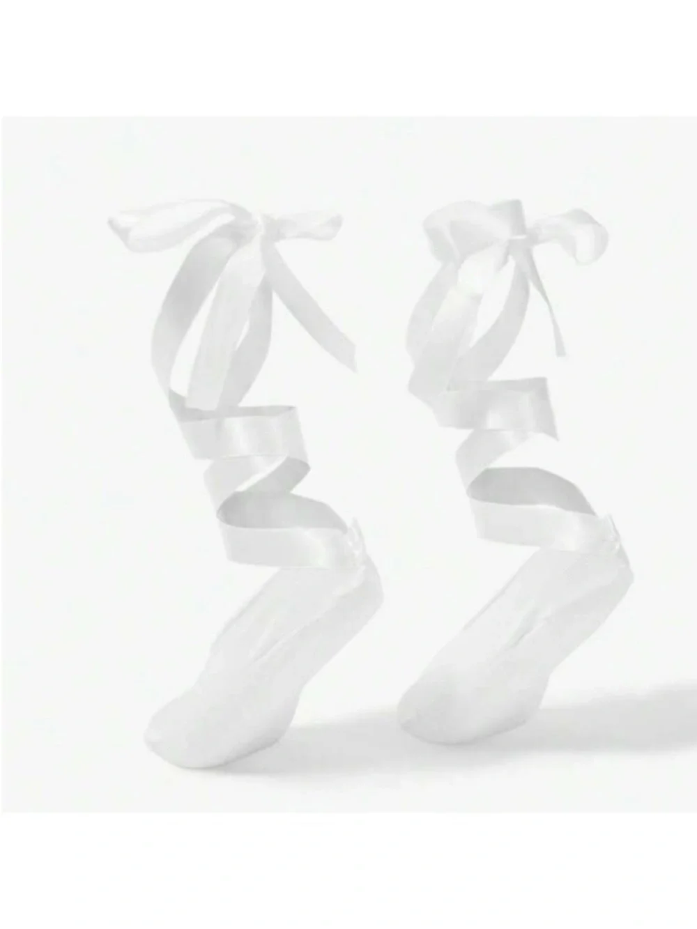 White Ribbon Ballet Ankle Socks